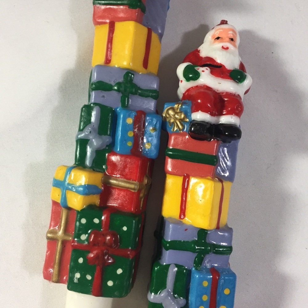 New vintage Tapered candle set Christmas Santa - Picture 2 of 7